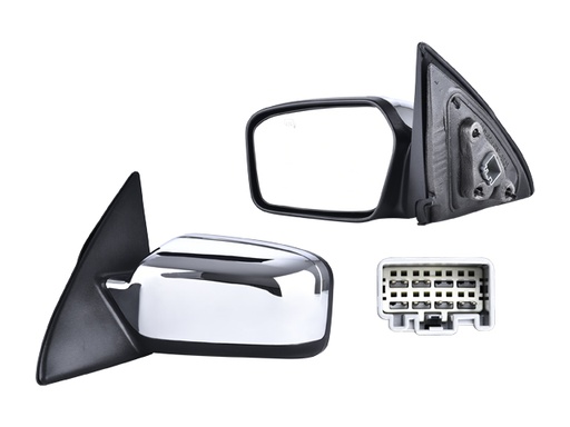 ESPEJO LC ZEPHYR 06-09 ELECTRICO C/DESENPANANTE C/MEMORIA C/LUZ CROMADO PREMIUM/BASE V6 6CILINDROS 3.0/3.5L 4 PUERTAS IZQ