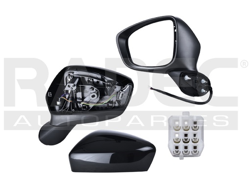 ESPEJO MZ CX5 13-14 ELECTRICO C/DIRECCIONAL P/PINTAR 5 PINES I/I SPORT L4 4 CILINDROS 2.0L 5 PUERTAS IZQ