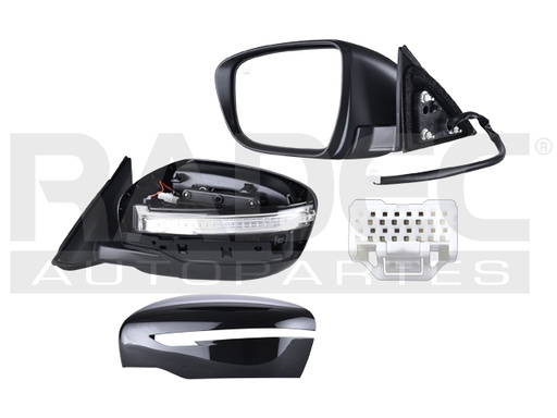 ESPEJO NS X-TRAIL 15-22 ELECTRICO C/DESENPANANTE C/DIRECCIONAL P/PINTAR S/SV/SL/ADVANCE/EXCLUSIVE/SENSE/ARMOR/HYBRID L4 4 CILINDROS 2.0/2.5L 5 PUERTAS IZQ