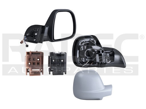 ESPEJO PG PARTNER 13-19 ELECTRICO C/DESENPANANTE P/PINTAR 5 PINES ELECTRIC/HDI 1.6 16V/VTI 1.6 95/VTI 1.6 120/HDI 1.6 90/HDI 1.6 75/HDI 1.6 115/HDI 1.6 110/1.6 DER
