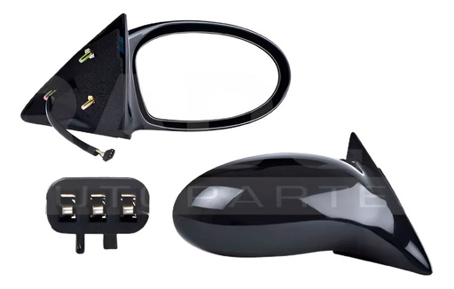 ESPEJO PT GRAND AM 02-05 ELECTRICO CORRUGADO 3 PINES SE2/SE1/SE/GT1/GT/BASE L4/V6 4/6CILINDROS 2.2/3.4L 4 PUERTAS DER