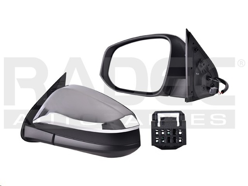 ESPEJO TY HILUX 16-23 LINEA ANTERIO Y LINEA NUEVA ELECTRICO CROMADO 3 PINES 4X2/4X4/SR/BASE L4 4 CILINDROS 2.7/2.8L 2/4 PUERTAS IZQ