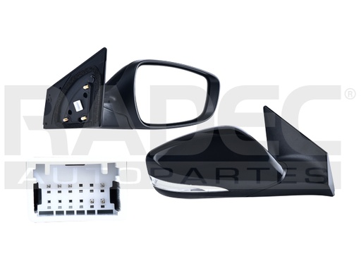 ESPEJO HY ELANTRA 14-16 ELECTRICO C/DESENPANANTE C/DIRECCIONAL P/PINTAR GS/SPORT/SE/LIMITED/L/GL/GLS L4 4CILINDROS 1.8/2.0L 4 PUERTAS DER