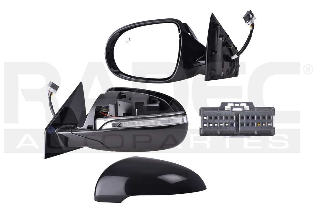 ESPEJO KI SORENTO 16-20 ELECTRICO C/DESEMPANANTE C/DIRECCIONAL E/ABATIBLE P/SENSOR DE PROXIMIDAD P/PINTAR EX/LX/SXL L4/V6 4/6 CILINDROS 2.4/3.3L 5 PUERTAS IZQ
