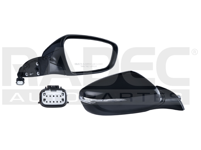 ESPEJO KI FORTE 16 ELECTRICO C/DESEMPANANTE C/DIRECCIONAL P/PINTAR 7 PINES EX/LX/SX L4 4 CILINDROS 2.0L 4 PUERTAS DER