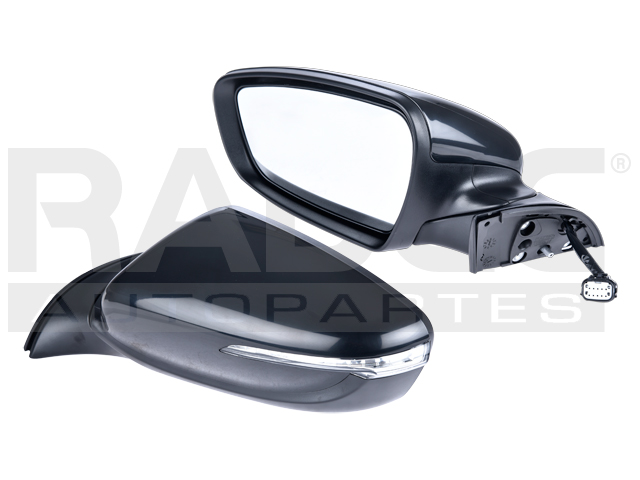 ESPEJO KI FORTE 16 ELECTRICO C/DESEMPANANTE C/DIRECCIONAL P/PINTAR 7 PINES EX/LX/SX L4 4 CILINDROS 2.0L 4 PUERTAS IZQ