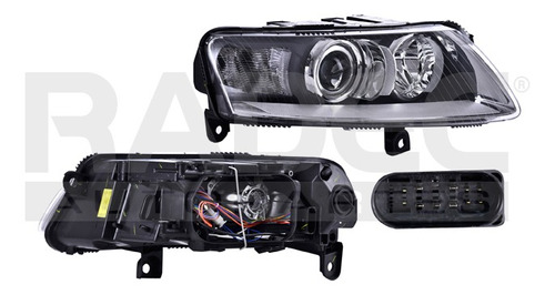 FARO AD A6 05-10 ELECTRICO S/MOTOR C/LUPA FONDO NEGRO P/FOCO XENON S/FOCO DEPO DER