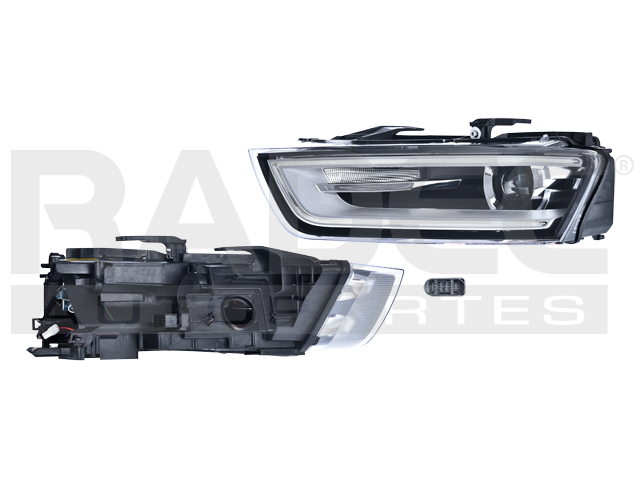 FARO AD Q3 13-15 ELECTRICO C/MOTOR C/LEDS P/FOCO XENON S/FOCO DEPO IZQ