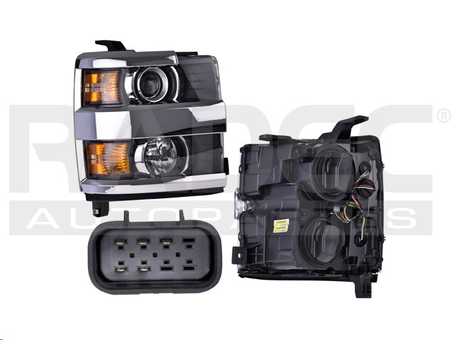 FARO CV SILVERADO 3500 15-18 C/LUPA BISEL CROMADO C/FOCO DEPO DER