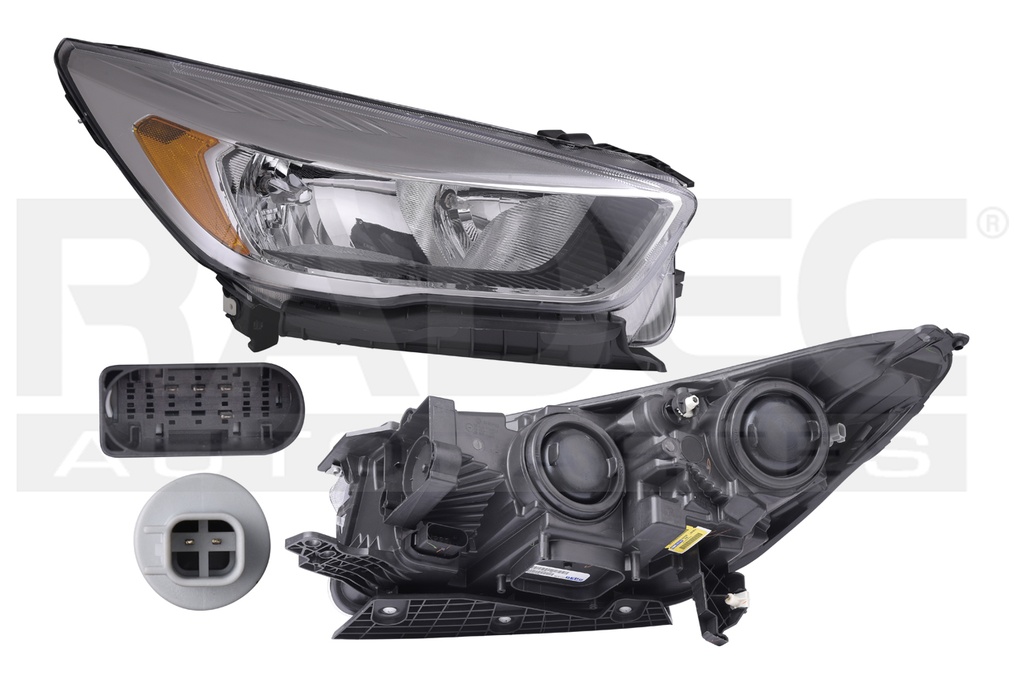 FARO FD ESCAPE 17-18 FONDO CROMADO REFLEJANTE AMBAR C/FOCO HALOGENO DEPO DER