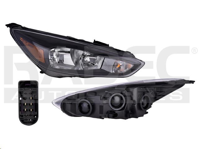 FARO FD FOCUS 15-18 FONDO NEGRO C/LUZ DE DIA P/FOCO HALOGENO C/FOCO DEPO DER