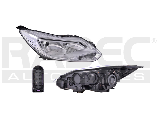 FARO FD FOCUS 14-15 ELECTRICO C/MOTOR FONDO CROMADO CUARTO BLANCO S/FOCO DEPO DER