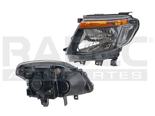 FARO FD RANGER 13-16 MANUAL/ELECTRICO FONDO NEGRO S/FOCO DEPO IZQ