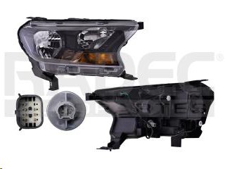 FARO FD RANGER 17-21 MANUAL/ELECTRICO FONDO NEGRO P/FOCO H15 S/FOCO DEPO DER