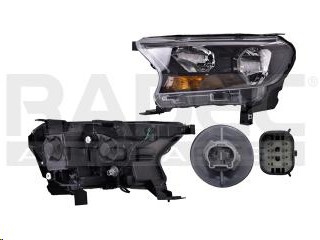 FARO FD RANGER 17-21 MANUAL/ELECTRICO FONDO NEGRO P/FOCO H15 S/FOCO DEPO IZQ