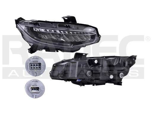 FARO HD CIVIC 17-20 4 PUERTAS C/LEDS C/FOCO DEPO DER
