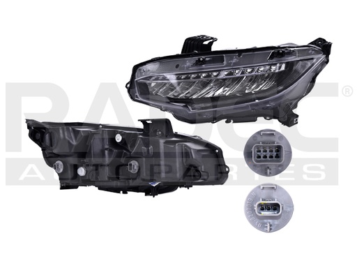FARO HD CIVIC 17-20 4 PUERTAS C/LEDS C/FOCO DEPO IZQ