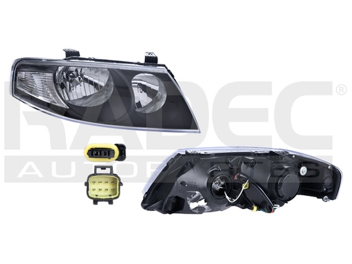 FARO RN SCALA 10-13 ELECTRICO S/MOTOR FONDO NEGRO P/FOCO HALOGENO S/FOCO DEPO DER