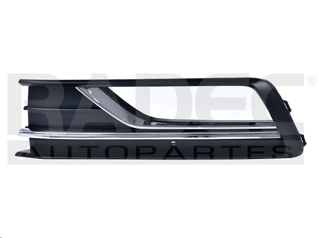 REJILLA FASCIA DELANTERA VW PASSAT 16-19 C/HOYO P/FARO C/MOLDURAS CROMADAS IZQ