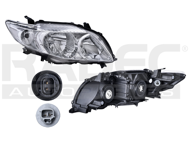 FARO TY COROLLA 09-10 ELECTRICO S/MOTOR FONDO CROMADO S/REFLEJANTE S/FOCO DEPO DER