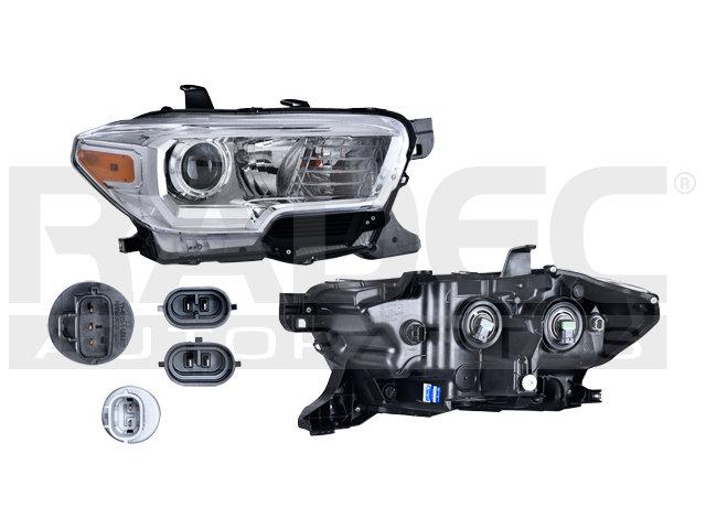 FARO TY TACOMA 16-23 FONDO CROMADO ARO DE LUPA CROMADA S/LUZ DE DIA C/FOCO DEPO DER