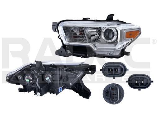 FARO TY TACOMA 16-23 FONDO CROMADO ARO DE LUPA CROMADA S/LUZ DE DIA C/FOCO DEPO IZQ