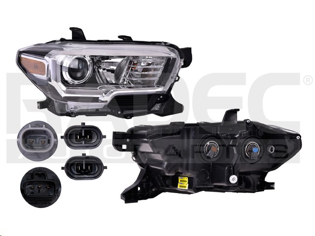 FARO TY TACOMA 17-23 FONDO NEGRO ARO DE LUPA CROMADA S/LUZ DE DIA C/FOCO DEPO DER