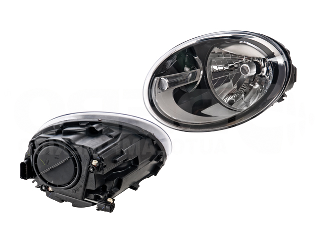 FARO VW BEETLE 12-16 ELECTRICO C/MOTOR FONDO NEGRO P/FOCO HALOGENO S/FOCO DEPO IZQ