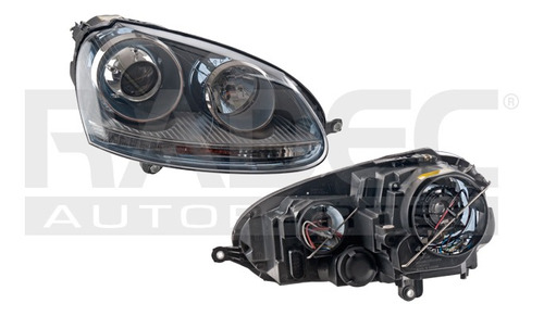 FARO VW BORA 05-10 C/LUPA FONDO NEGRO S/FOCO DEPO DER