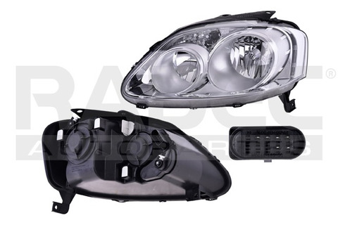 FARO VW CROSSFOX 07-09 MANUAL FONDO CROMADO DOBLE AS P/FOCO HALOGENO S/FOCO DEPO IZQ