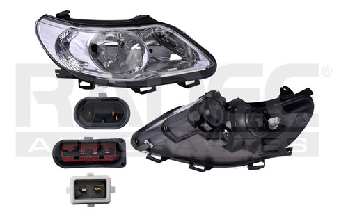 FARO VW GOL 09-13 MANUAL DOBLE AS FONDO CROMADO S/FOCO DEPO DER