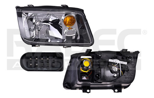 FARO VW JETTA 02-07 C/CUARTO AMBAR FONDO NEGRO TYC DER