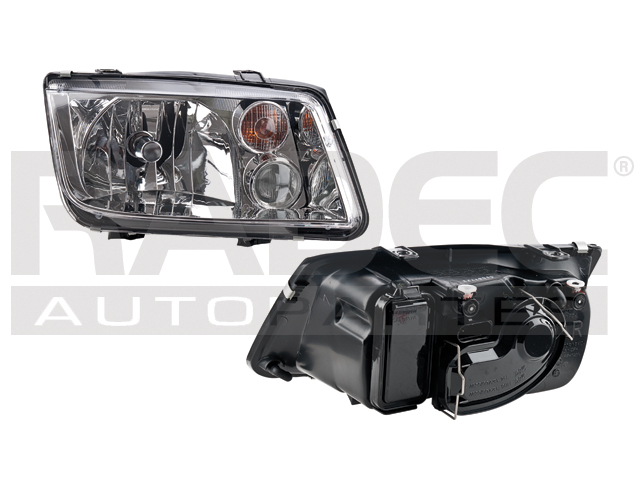 FARO VW JETTA 99-07 FONDO CROMADO C/FARO NIEBLA C/CUARTO AMBAR C/FOCO DEPO DER