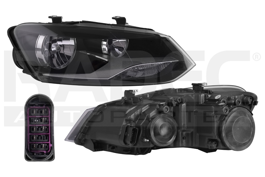 FARO VW POLO 13-22 ELECTRICO S/MOTOR DOBLE AS P/FOCO HALOGENO S/FOCO DEPO DER
