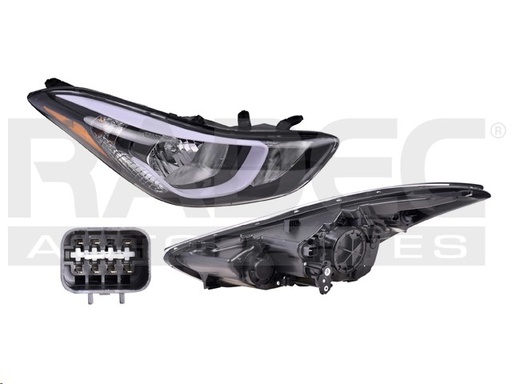 FARO HY ELANTRA 15-16 S/LEDS C/FOCO DEPO DER