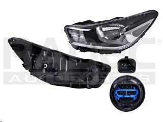 FARO KI RIO 18-23 4 Y 5 PUERTAS S/LUPA C/MOTOR FONDO NEGRO S/FOCO CN IZQ