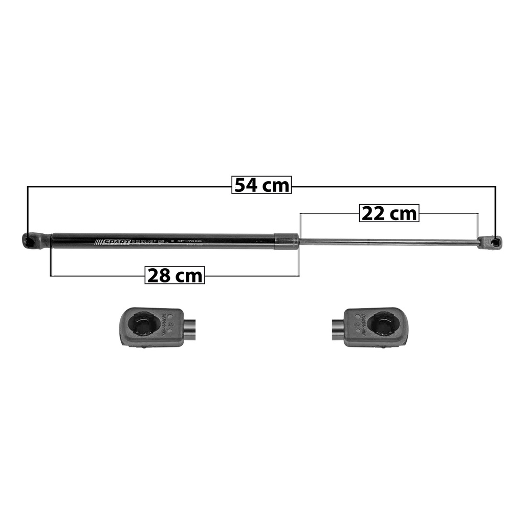 AMORTIGUADOR 5TA PUERTA AD A1 SPORTBACK 10-18  54 28 22 ENTRADA TIPO 9 ENTRADA 2 TIPO 9 510 114.65 52 570 128.41 58.25 SPART 7008 Derecho/Izquierdo   