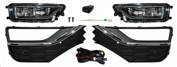 KIT FARO NIEBLA VW AMAROK 18 PARRILLA C/