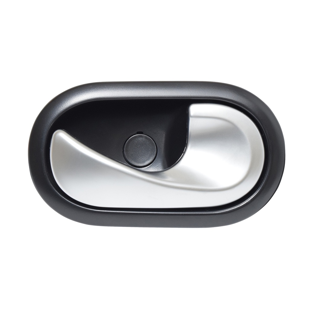 MANIJA INTERIOR RN DUSTER 13-20/STEPWAY 10-15/SANDERO 07-15/MEGANE II 04-10/SCENIC II 05-08/CLIO EURO 07-09  SM FORFOUR 14-21  PARA CHICOTE NEGRO/PLATA PLASTICO HUSHAN Derecho Delantera/Trasera  