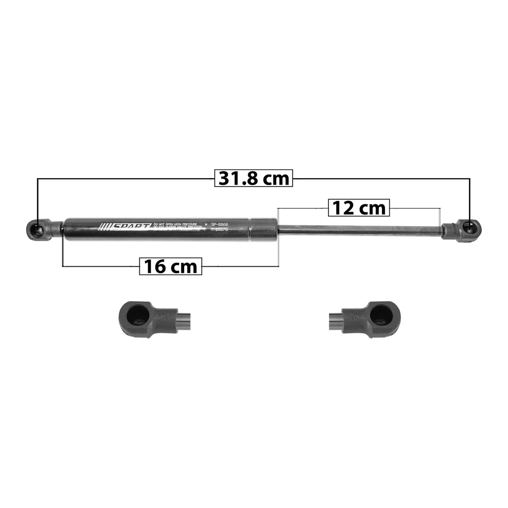 AMORTIGUADOR COFRE BW SERIE 5 525I 04-07/M5 06-10  31.8 16 12 ENTRADA TIPO 1 ENTRADA 2 TIPO 1 360 80.93 36.71 300 67.44 30.59 SPART SP-8866 Derecho/Izquierdo   
