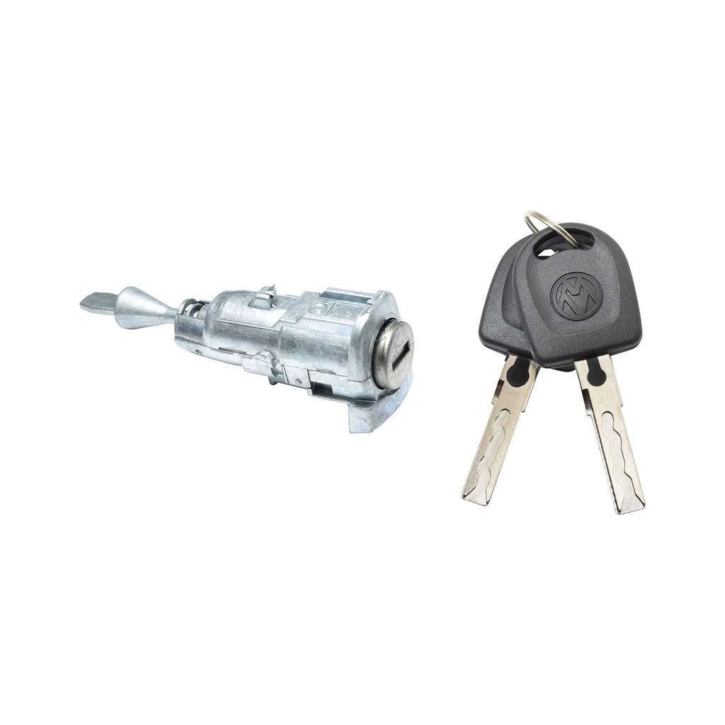CILINDRO PARA PUERTA VW BORA 05-10/JETTA BICENTENARIO 11-18/POLO 13-19/VENTO 14-19/PASSAT 01-05  CON LLAVE 1 PIEZA METAL CROMADO MANIJAUTO DELANTERO IZQUIERDO