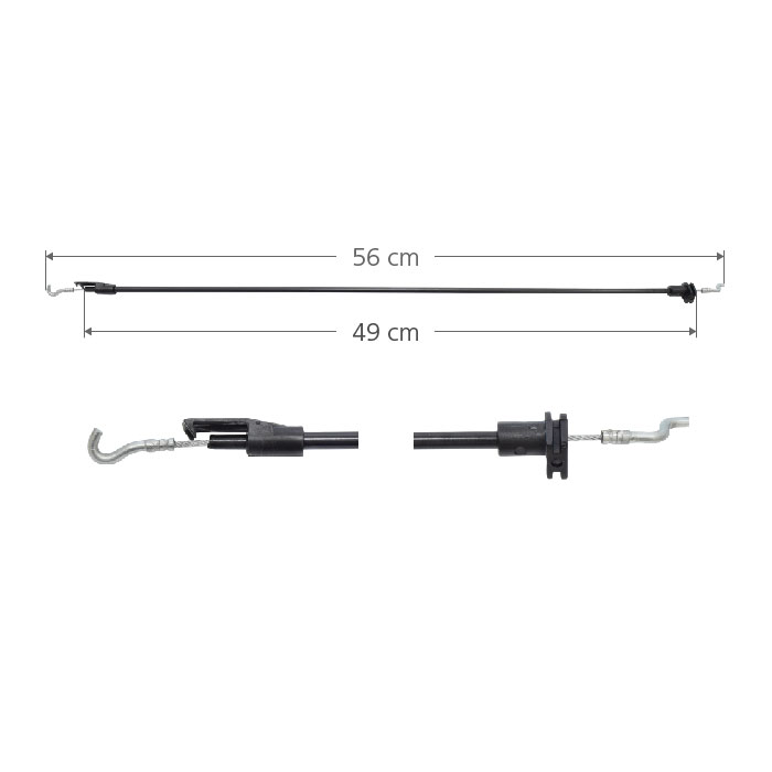 CHICOTE CERRADURA VW CROSSFOX 07-09/LUPO 04-09/SPORTVAN 07-09  56 CM Derecho/Izquierdo Delantera  