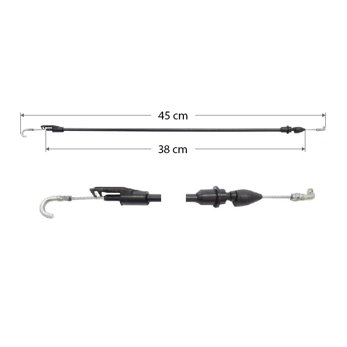 CHICOTE CERRADURA ST LEON 99-05  2 PUERTAS 45 CM HUSHAN Derecho/Izquierdo Delantera  