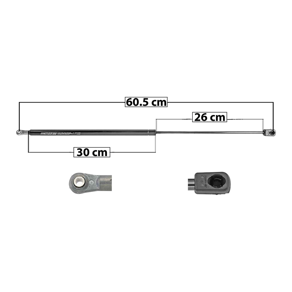AMORTIGUADOR VIDRIO TRASERO CV BLAZER (S10) 95-04  60.5 30 26 ENTRADA TIPO 7 ENTRADA 2 TIPO 9 210 47.21 21.41 150 33.72 15.3 SPART 6033    