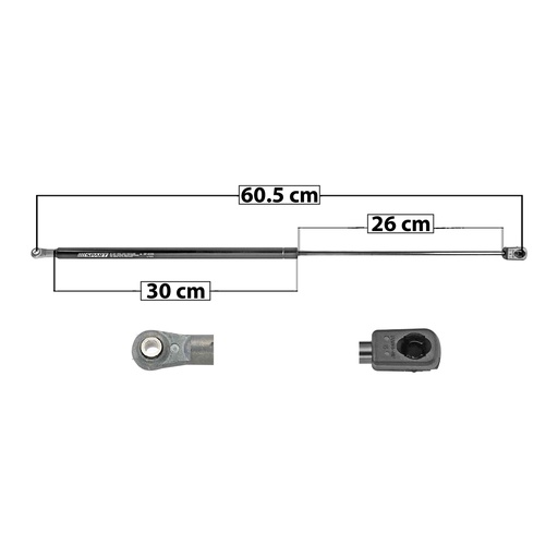 AMORTIGUADOR VIDRIO TRASERO CV BLAZER (S10) 95-04  60.5 30 26 ENTRADA TIPO 7 ENTRADA 2 TIPO 9 210 47.21 21.41 150 33.72 15.3 SPART 6033    