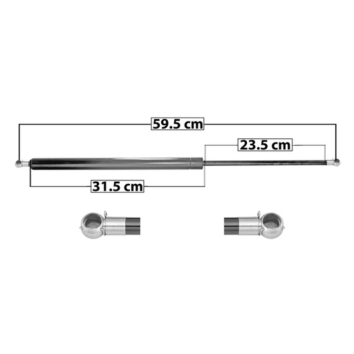 [004-0901-00] AMORTIGUADOR 5TA PUERTA DG ATOS 00-04  59.5 31.5 23.5 ENTRADA TIPO 5 ENTRADA 2 TIPO 5 330 74.19 33.65 390 87.68 39.77 SPART 6257 Derecho/Izquierdo   