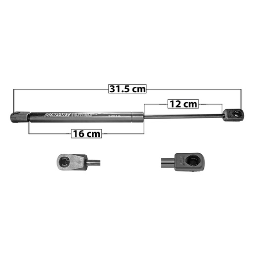 AMORTIGUADOR CAJUELA DG STRATUS 95-00  31.5 16 12 ENTRADA TIPO 18 ENTRADA 2 TIPO 9 220 49.45 22.43 160 35.97 16.32 SPART 8857    