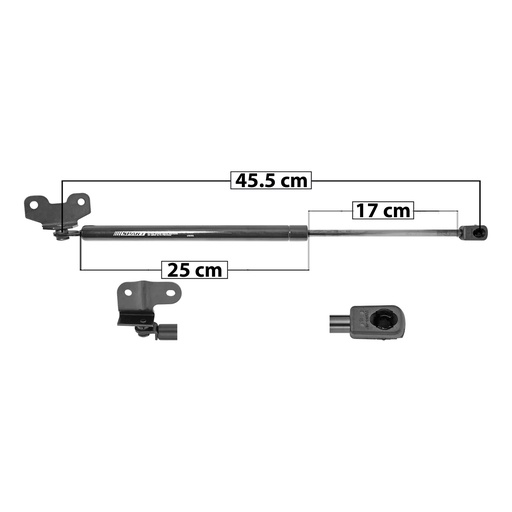 AMORTIGUADOR COFRE HD ACCORD 08-12  45.5 25 17 ENTRADA TIPO 11 ENTRADA 2 TIPO 9 340 73.44 33.31 280 62.95 28.55 SPART SP-8026 Derecho/Izquierdo   