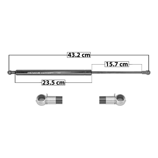 AMORTIGUADOR 5TA PUERTA HD FIT 09-14  43.2 23.5 15.5 ENTRADA TIPO 5 ENTRADA 2 TIPO 5 505 113.53 51.5 565 127.07 57.64 SPART 8244 Derecho/Izquierdo   