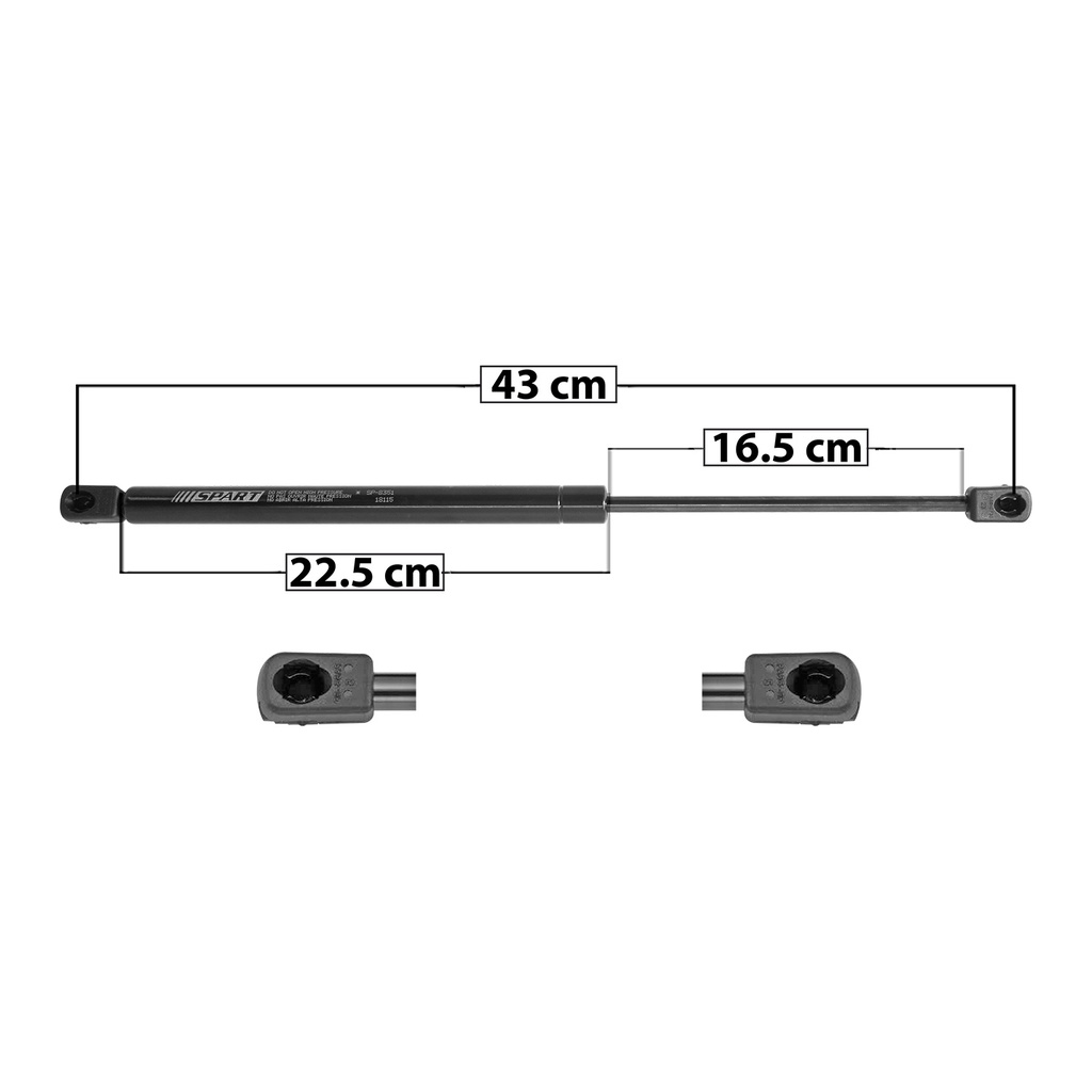AMORTIGUADOR 5TA PUERTA JP PATRIOT 07-17  PARA 5TA PUERTA S/BOCINAS 43 22.5 ENTRADA TIPO 9 ENTRADA 2 TIPO 9 480 107.91 48.95 540 121.4 55.07 SPART 8351    